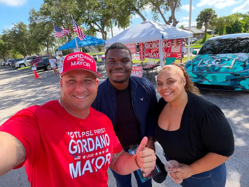 Supporters at community event