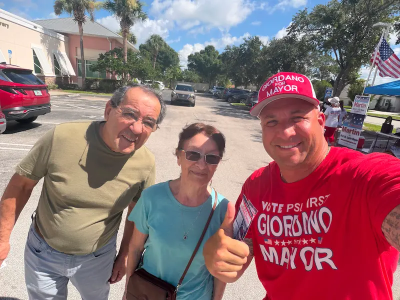 Supporters at community event