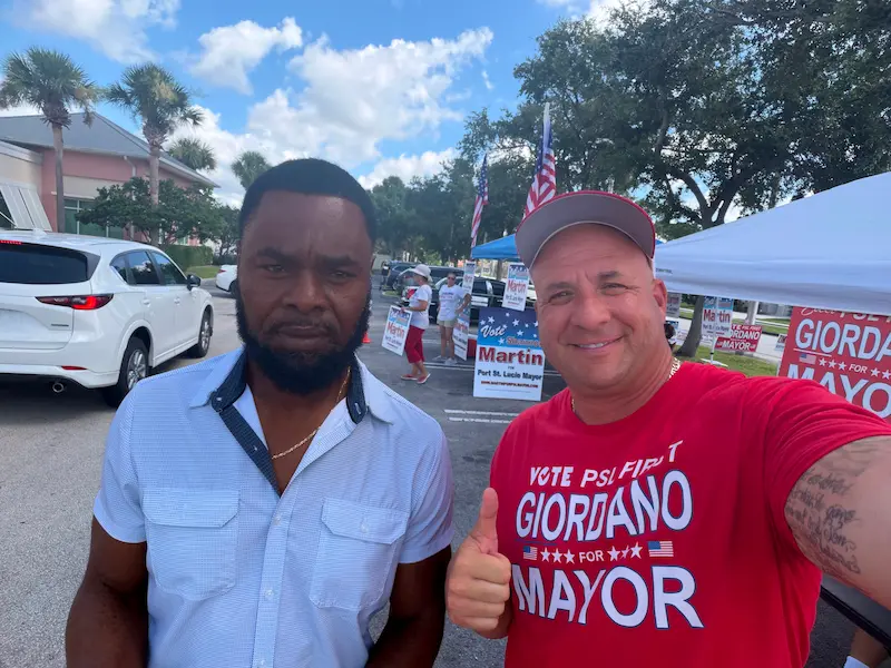 Supporters at community event