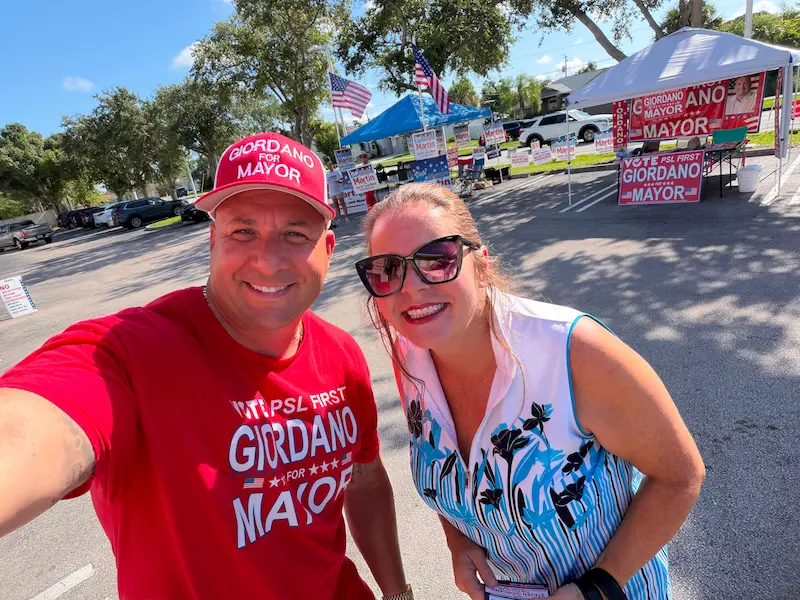 Supporters at community event