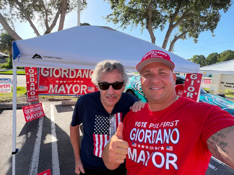 Supporters at community event