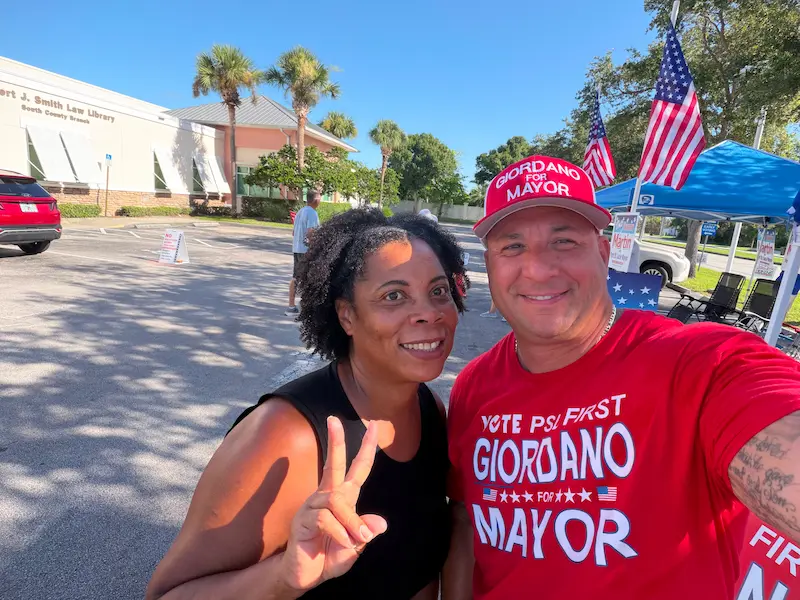 Supporters at community event