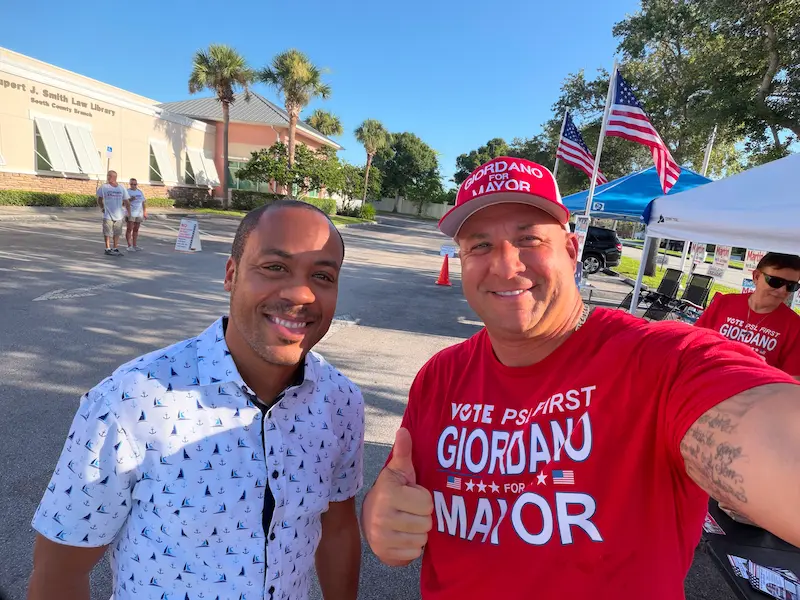 Supporters at community event