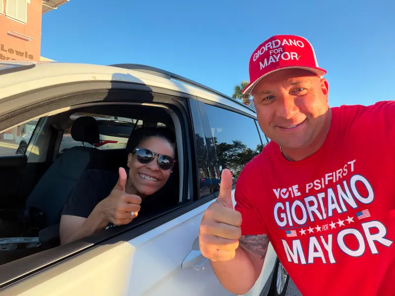 Supporters at community event