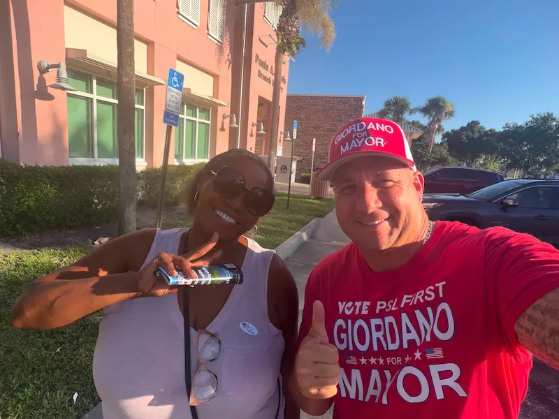 Supporters at community event