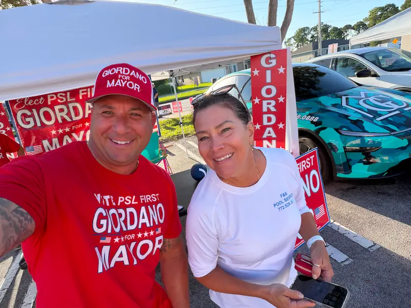 Supporters at community event