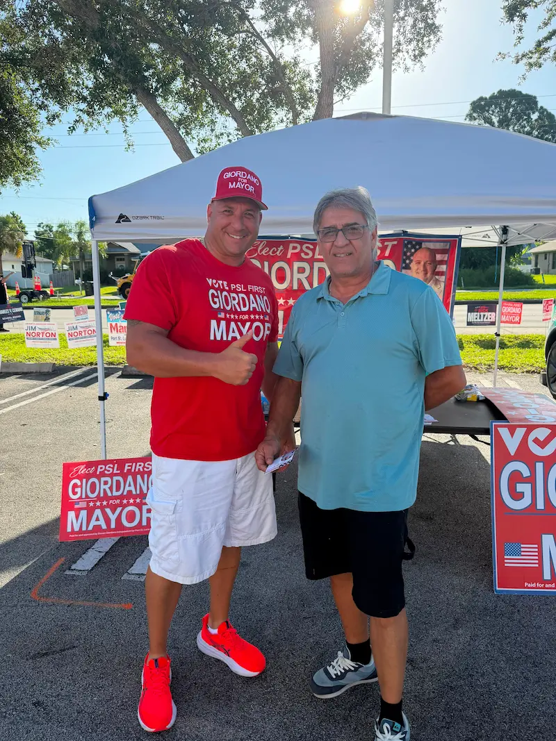 Supporters at community event